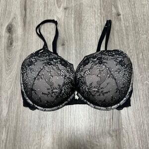 Victoria's Secret Sexy Little Things black lace‎ bra w/ small rhinestones, 36D